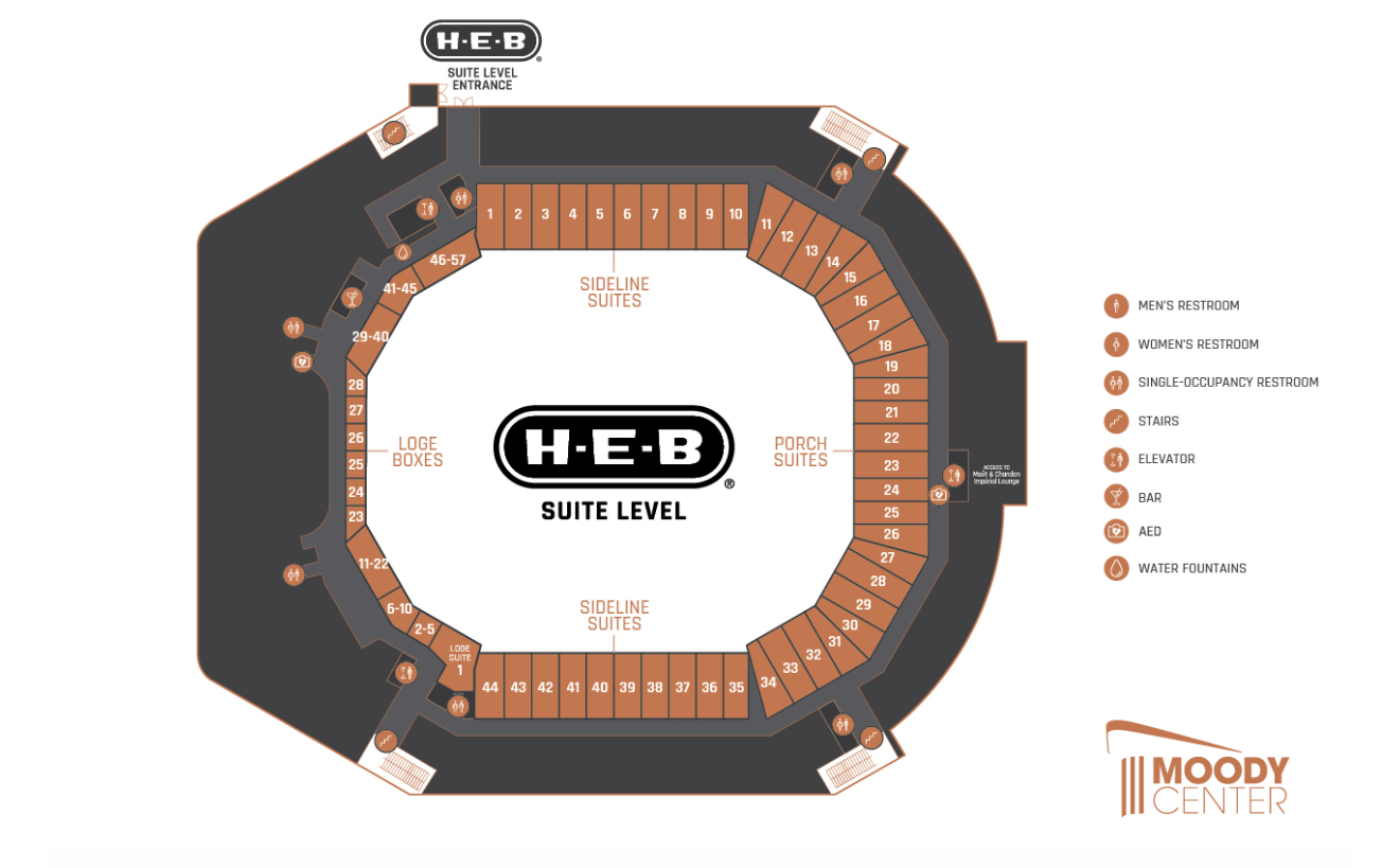 Moody Center Suite Level map