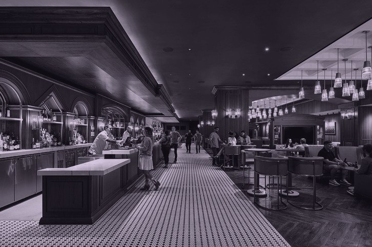 Germania Club lounge and bar at Moody Center